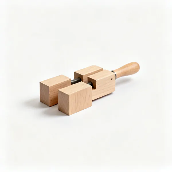 A pair of small softwood clamping blocks