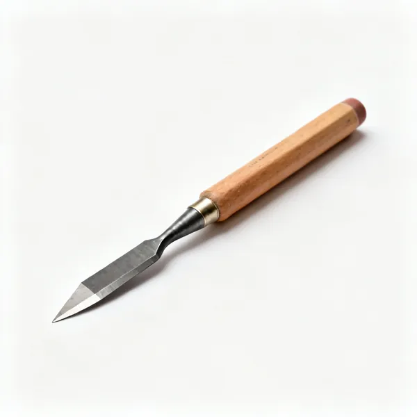 A flat carpenter's pencil sharpened to a chisel point