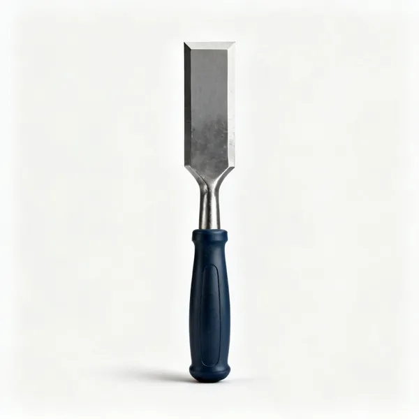 A firmer chisel with a thick square blade and an impact resistant handle