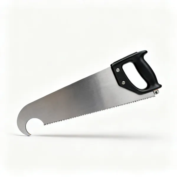 A flooring saw with a curved cutting nose