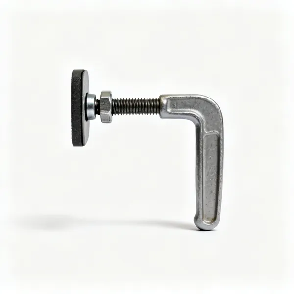 G clamps: A G clamp with a screw thread and swivel pad