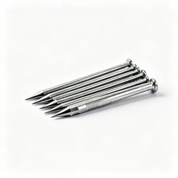 A set of steel nail punches with tapered tips