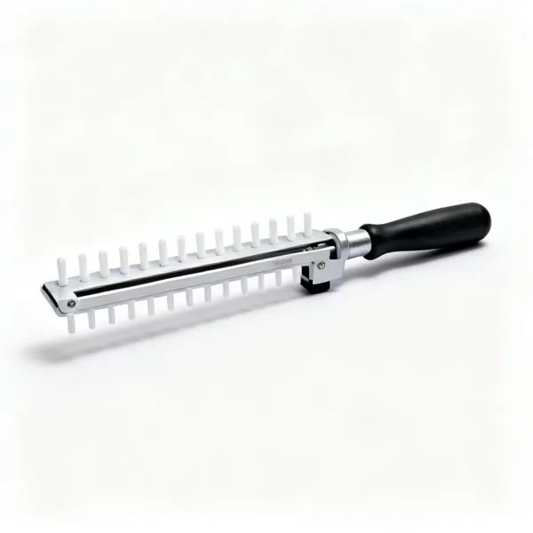 A contour profile gauge with sliding plastic pins