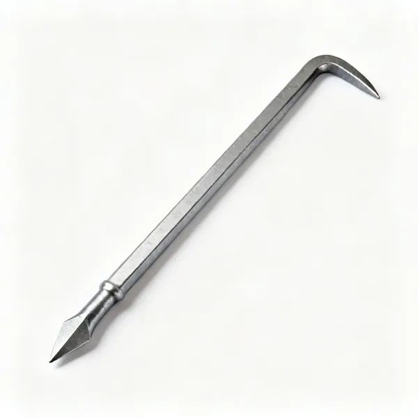 Flat pry bar: A flat steel pry bar with a bent chisel end
