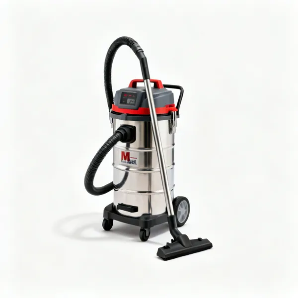 An M class site vacuum with a hose and wheeled body