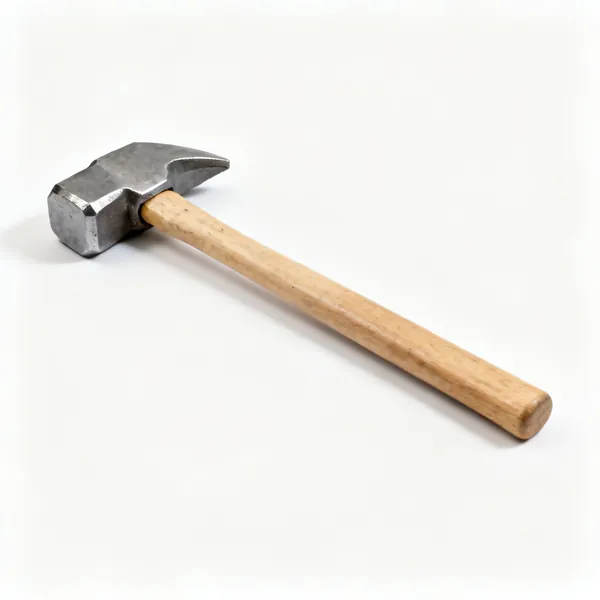 A long handled sledgehammer with a large steel head