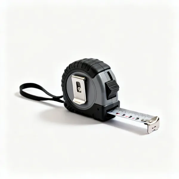 A rugged tape measure with a wide blade, belt clip and rubber casing