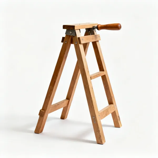 A pair of wooden carpenter's trestles