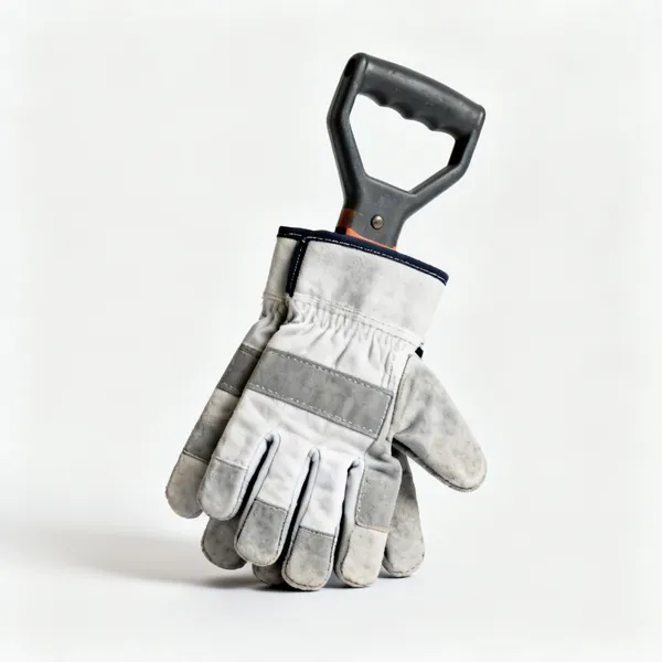 A pair of work gloves with reinforced palms