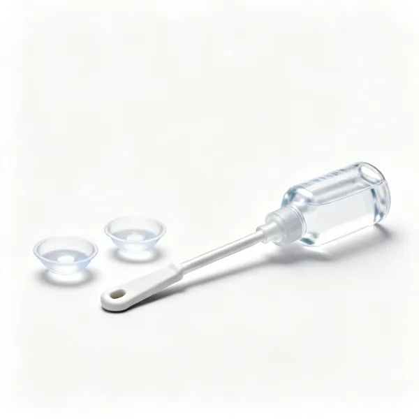 Two sterile eye wash saline bottles with eye cups