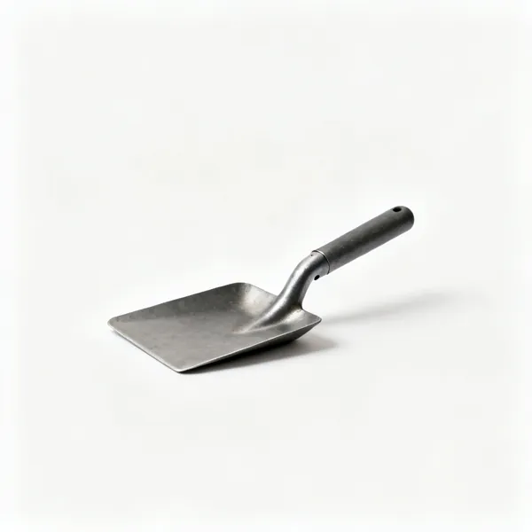 A flat square placing shovel with a short handle