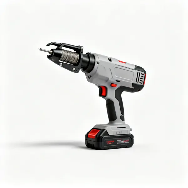 Cordless rebar tier: A cordless rebar tying tool with a wire cartridge and a battery
