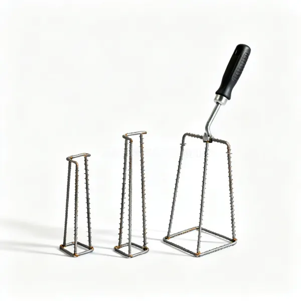 Bar chairs: Three wire rebar chair supports of different heights