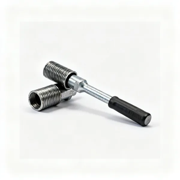 Rebar couplers: Two threaded steel rebar coupler sleeves