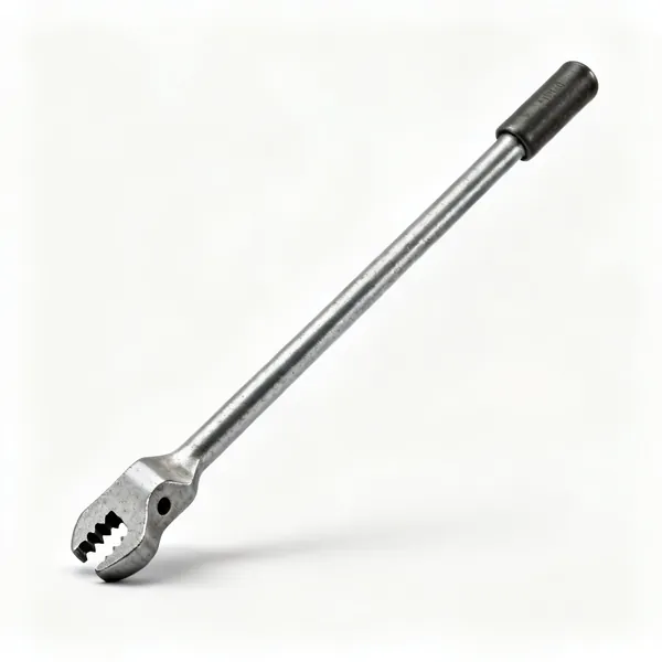 A steel hickey bar rebar bending lever with a slotted end