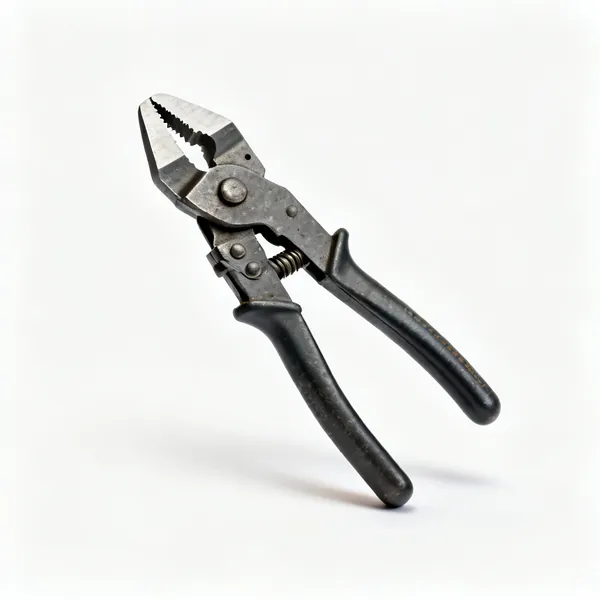 Rebar pliers: A pair of heavy rebar tying pliers with a cutting jaw and a flat head