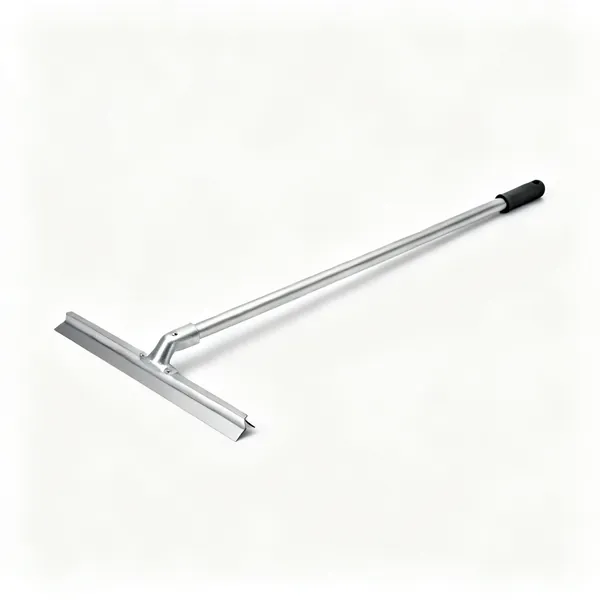 A T shaped aluminium screed dappling bar with a long handle