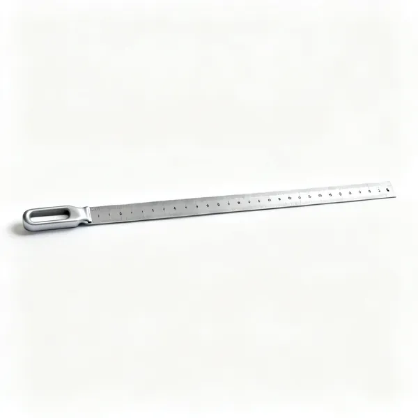 Checking straightedge: A long aluminium straightedge rule lying flat
