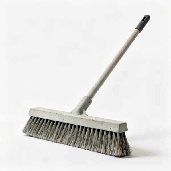 A wide soft concrete finishing broom