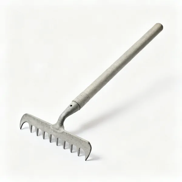 Concrete rake: A concrete placing rake with a hooked blade