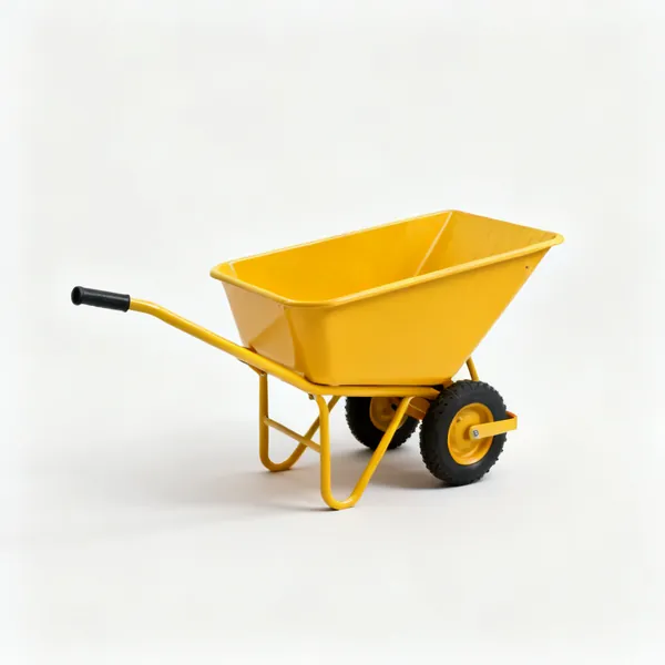 A yellow site dumper with a tipping skip