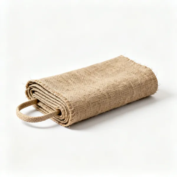 Damp hessian: A folded roll of hessian sheeting