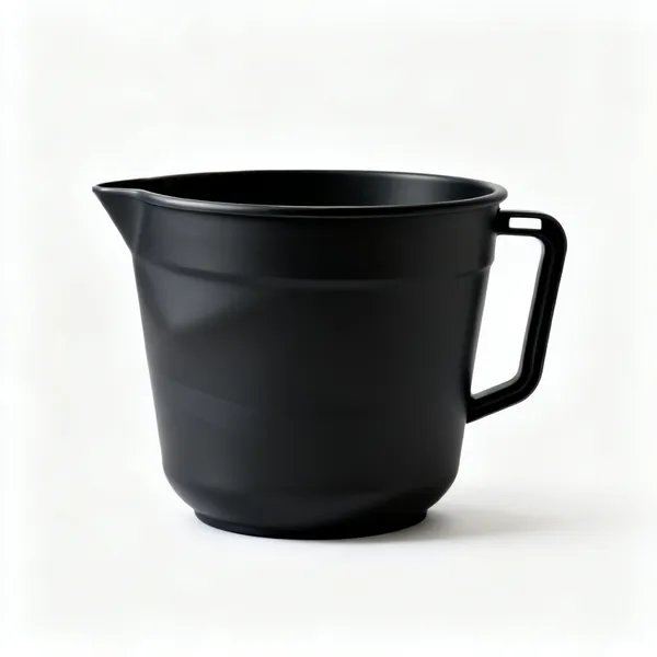 A large black flexible mixing tub