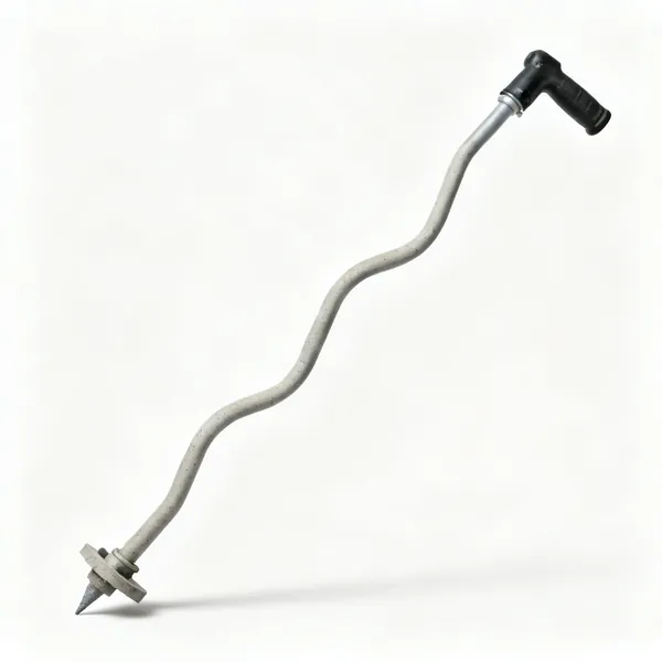 A concrete poker vibrator with a flexible shaft