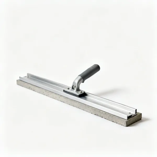 Aluminium screed rails on a concrete base