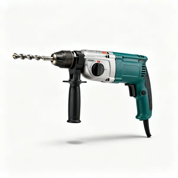 An SDS hammer drill with a masonry bit