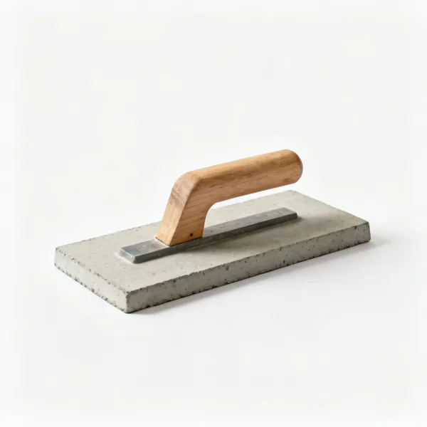 Wood float: A wooden concrete float with a handle