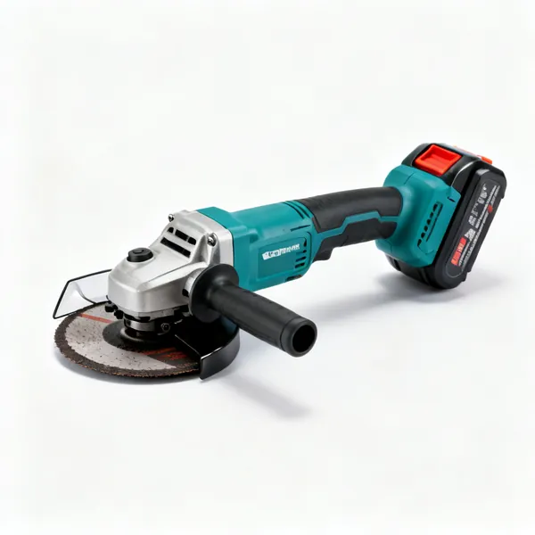 Angle grinder: A guard and a battery