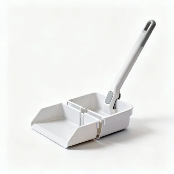 Two interlocking plastic debris chute sections