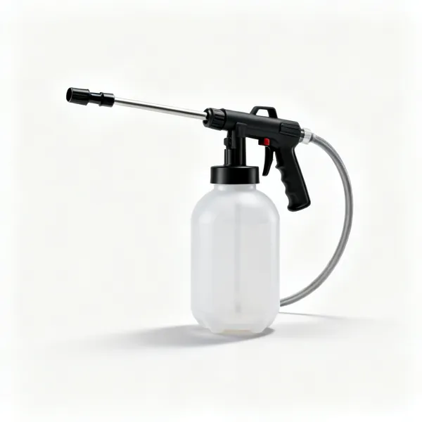 A pressurised water suppression bottle with a hose and a lance