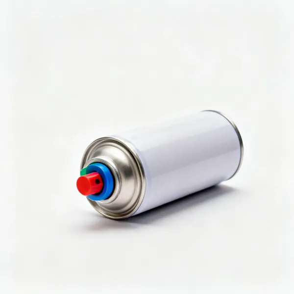 Line marking paint: An inverted marking spray paint can with a coloured cap