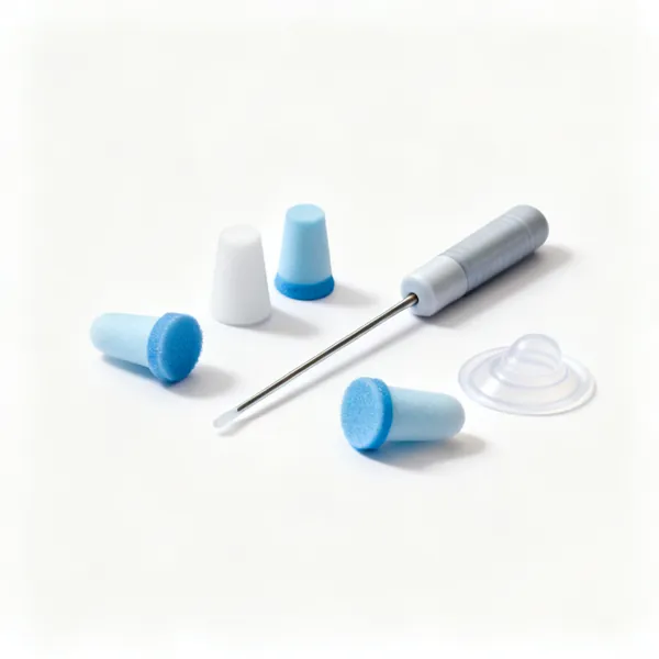 Several pairs of foam and silicone ear plugs