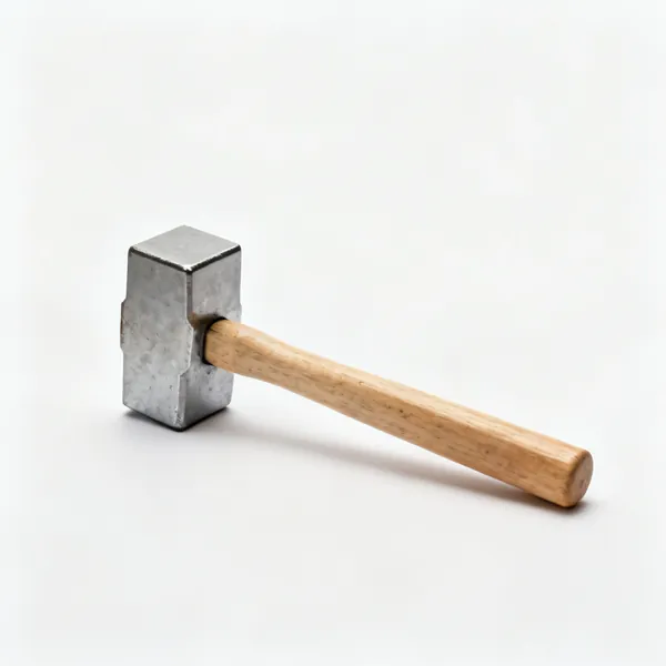 A steel scaffold hammer with a square head and a wooden handle