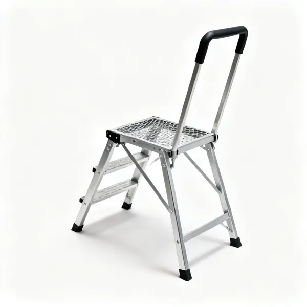 Hop up platform: A folding metal hop up work platform with a mesh deck