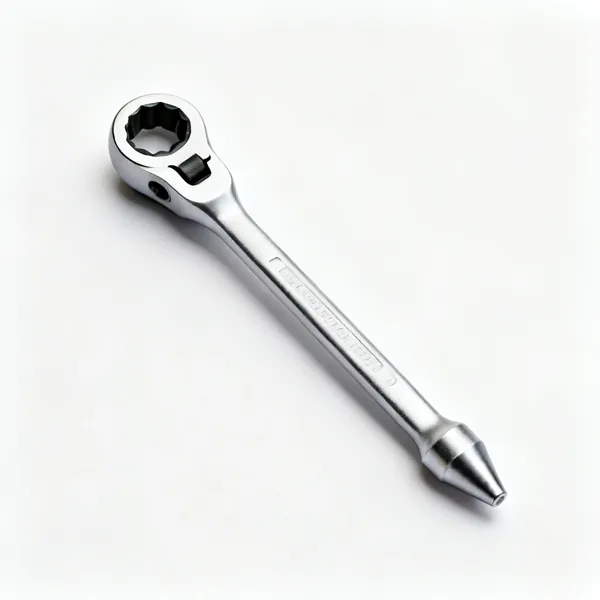 A scaffold ratchet spanner with a socket head and a tapered podger end