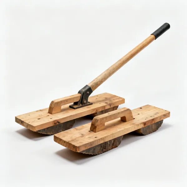 Two heavy timber scaffold sole boards