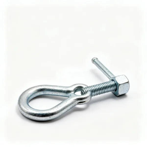 Scaffold ties: A galvanised scaffold ring tie anchor with a threaded eye
