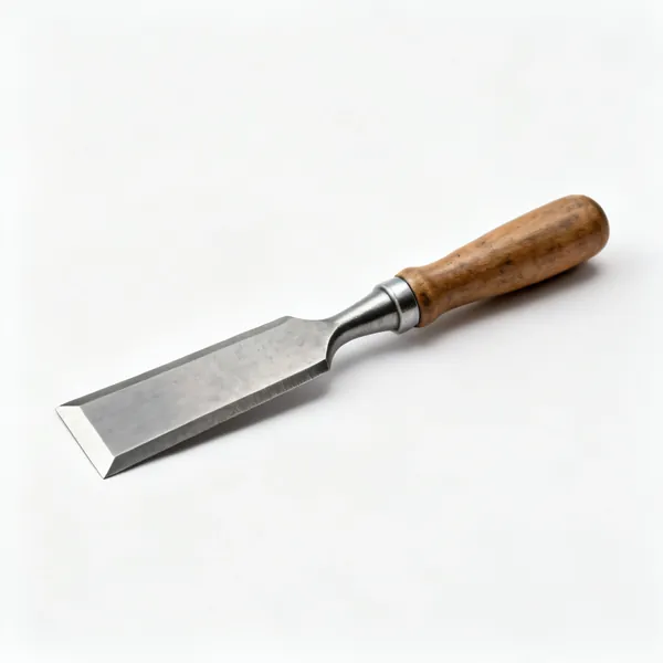A wide bolster chisel with a hand guard