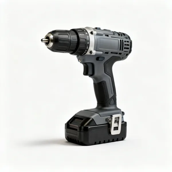 A cordless combi drill with a battery and chuck