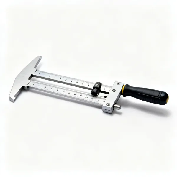 A combination square with a sliding steel rule