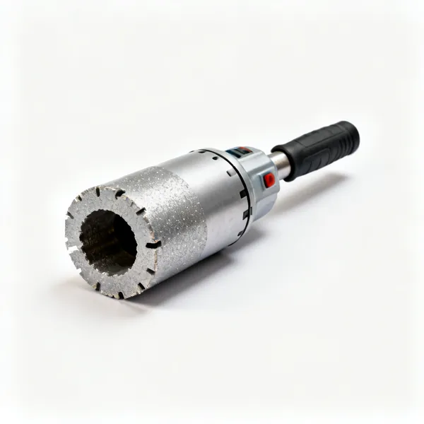 A diamond core drill with a large hole cutting barrel