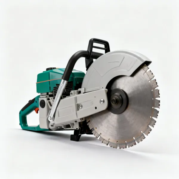 A petrol cut off saw with a large diamond blade