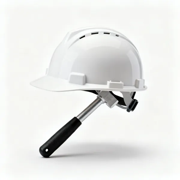 A white construction hard hat safety helmet