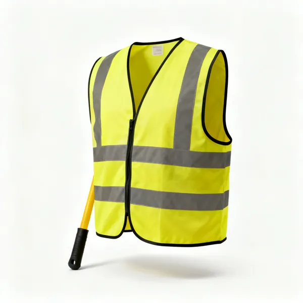 Hi vis vest: A yellow hi vis safety vest