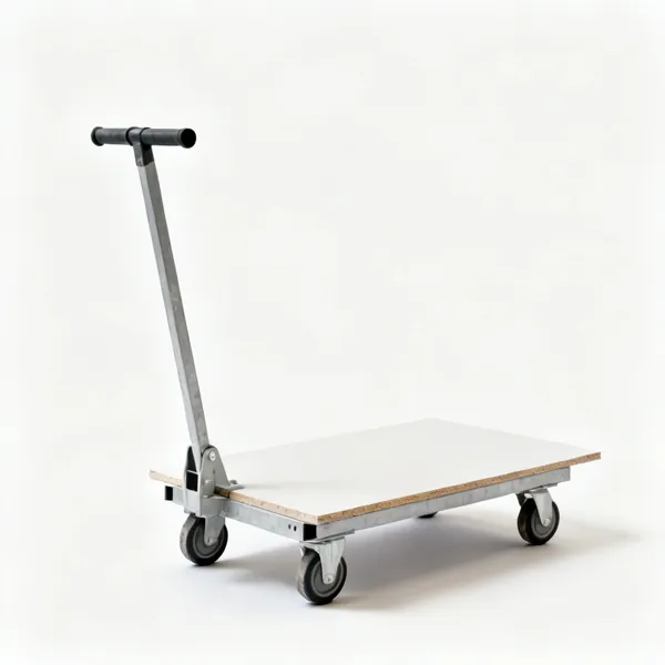 Board trolley: A plasterboard panel trolley on castors