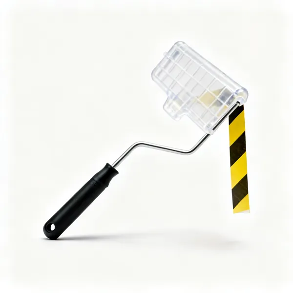 Barriers & tape: A plastic site safety barrier and hazard tape